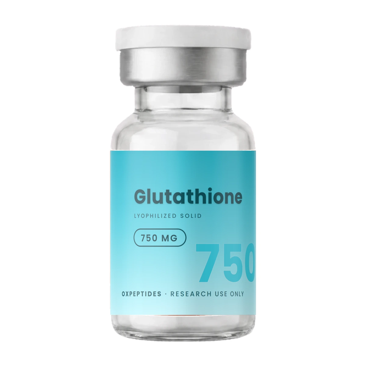 Glutathione · Vial de Glutathione — liofilizado, etiqueta OXpeptides