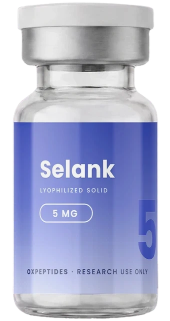 Selank 5 mg — péptido de investigación liofilizado, vial de OXpeptides
